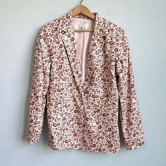 LOFT Outlet Floral Blazer Size 6 - Picture 2 of 6